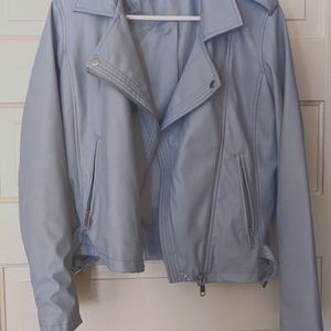 Powder Blue Biker Jacket